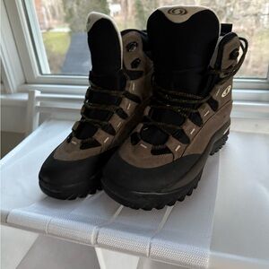 Durable Black and Brown Hiking Boots